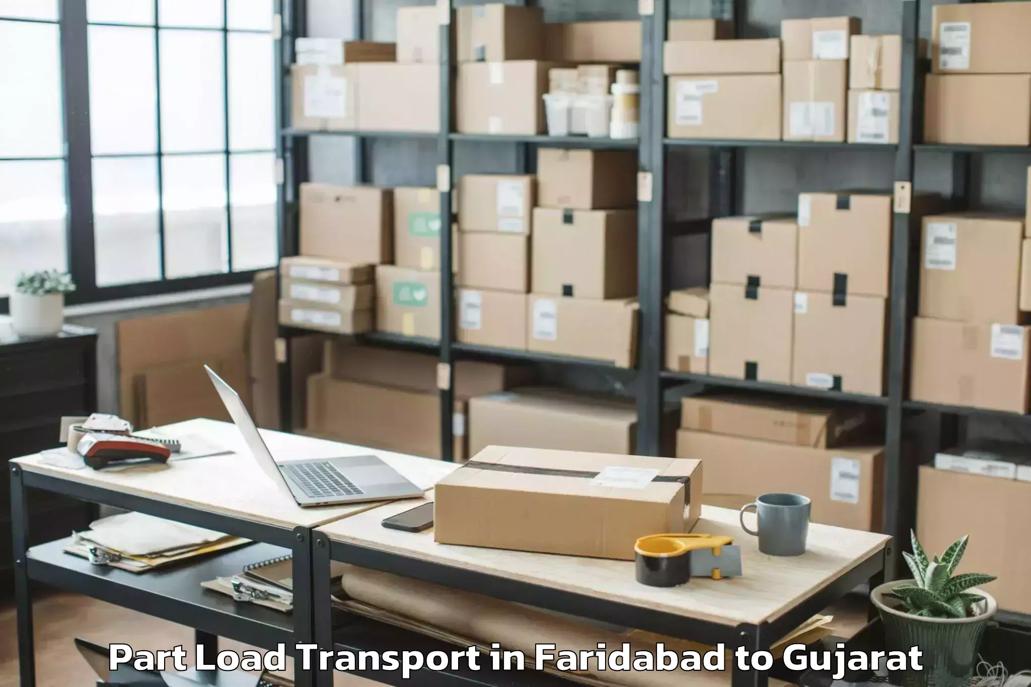 Faridabad to Halvad Part Load Transport